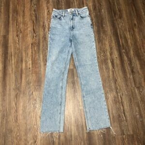 Paige High Rise Cindy Jeans Women's 25 Stretchy Frayed Hem in Mariska Wash Denim